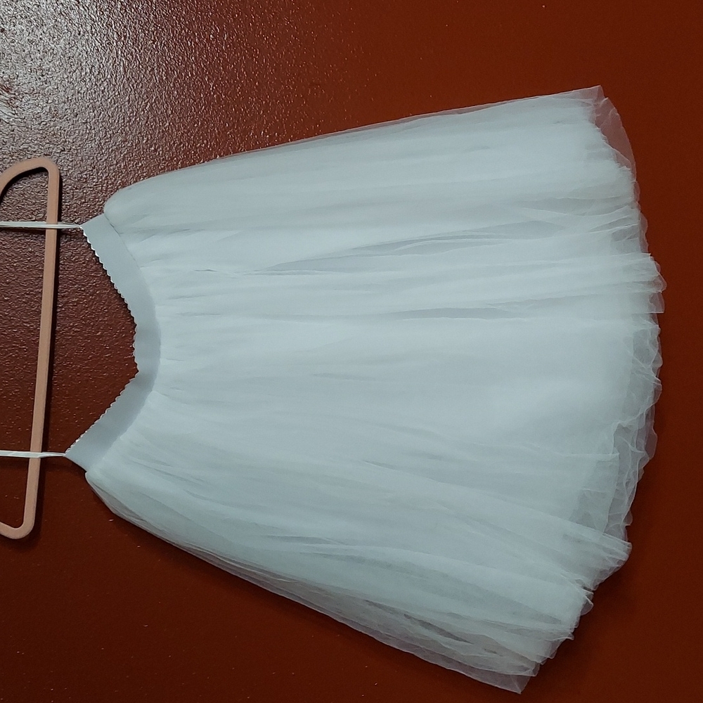 White lined tule skirt